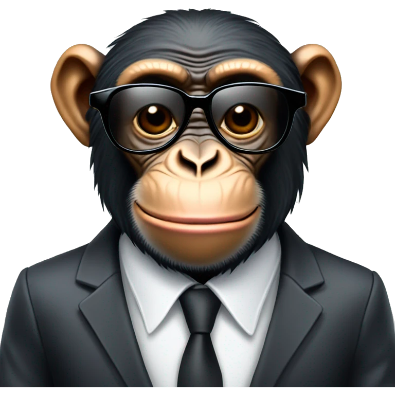 Cartoon Chimpanzee wearing sunglasses and a suit and tie emoji
