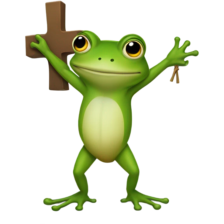 frog holding a cross emoji