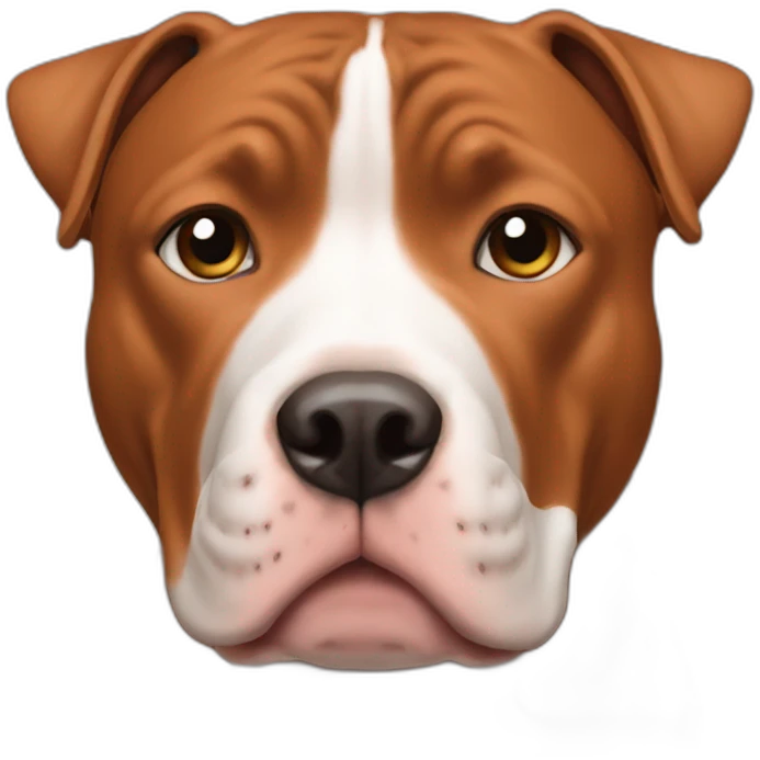 Copper pitbull with white on snout emoji