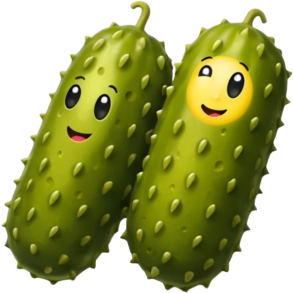 One pickle with two pickleballs emoji
