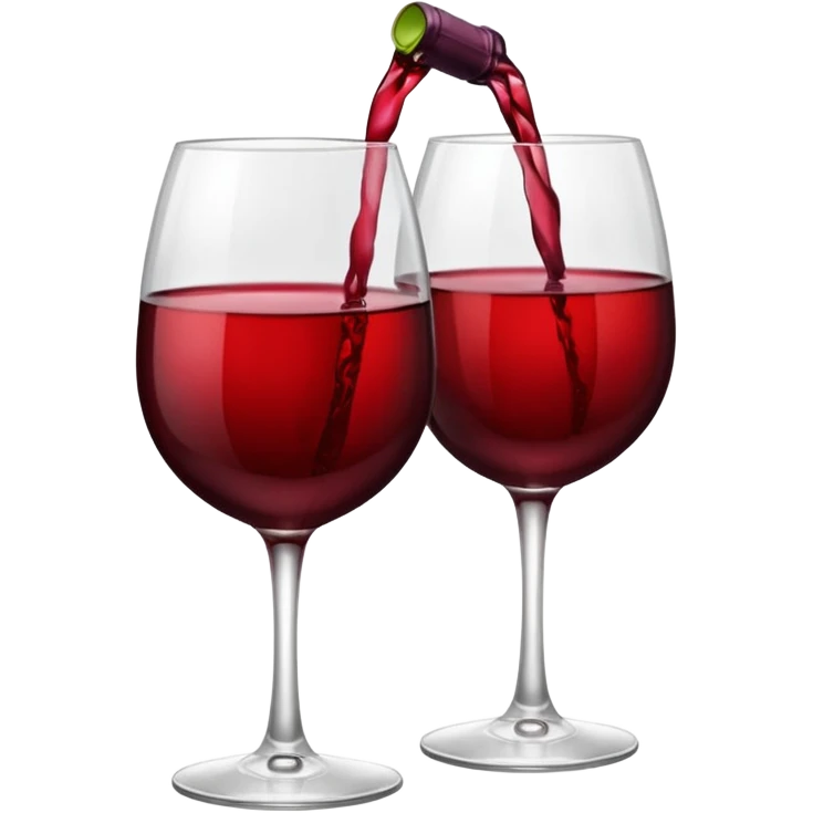 2 red wine glasses are knocked against each other emoji