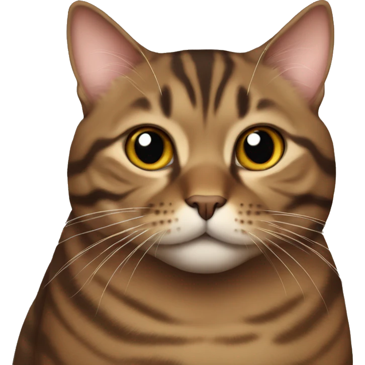 very fat brown tabby cat emoji