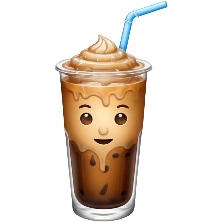 Winter iced coffee with no face  emoji