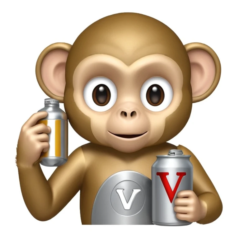 Monkey holding V can emoji