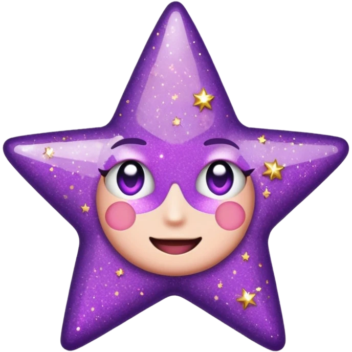 Quiero un emoji de estrella, pero que la estrella sea de oro rosa y brilli brilli con chispitas moradas emoji
