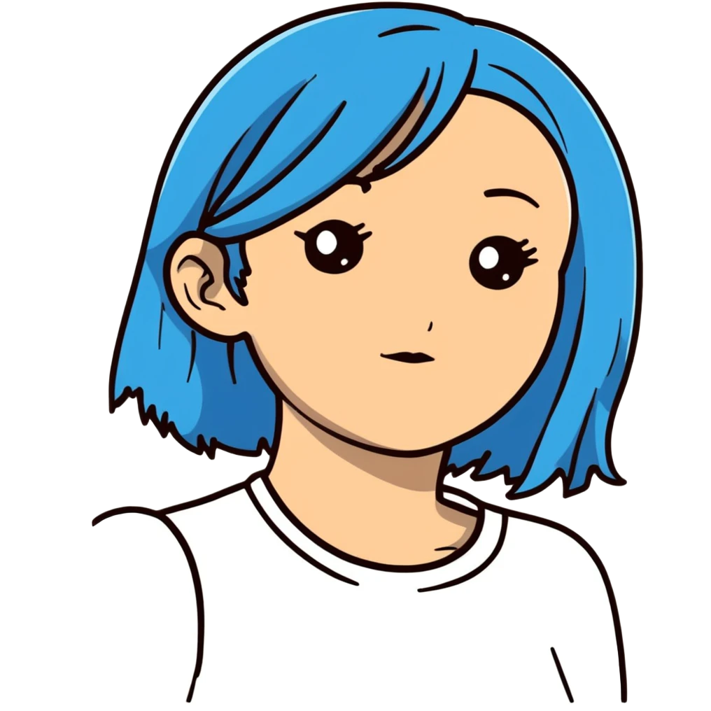 woman with blue hair emoji