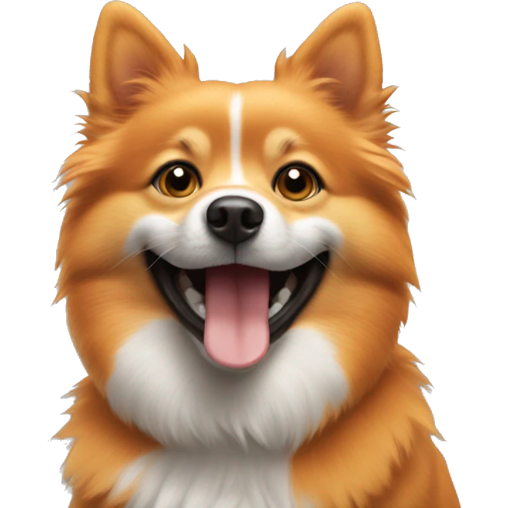 Orange and grey Spitz smile emoji