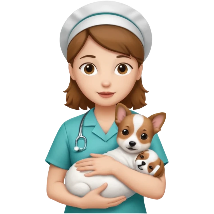 nurse holding baby dog emoji