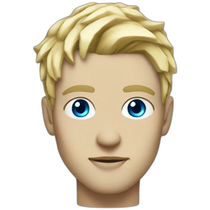 Blond cyberpunk man blue eyes emoji