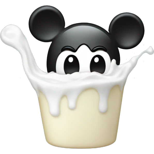 Mickey mouse covered in milk emoji
