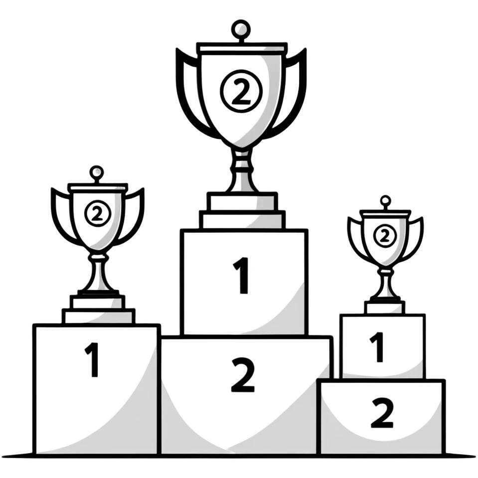 competition podium with 1st, 2nd, and 3rd place emoji