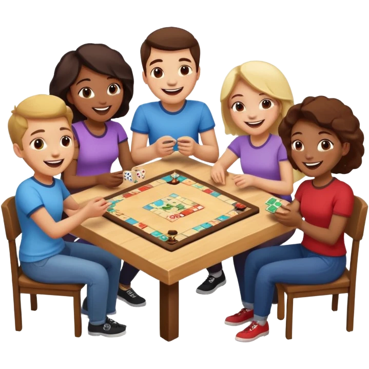 friends playing board game emoji