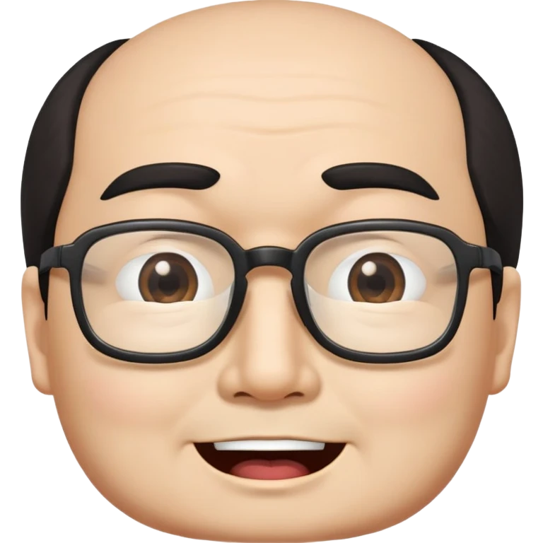 _cinematic-realistic-portrait-of-asian man,-depicted-with--large-rectangular-glasses,-his-happy-expression-rendered-in-lifelike-detail,-illuminated-with-soft,-realistic-lighting-that-emphasizes-his-creative-genius, his eyes shut  and big bushy black eyebrows emoji