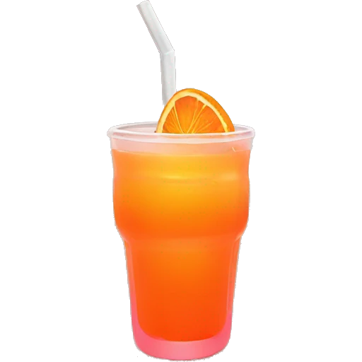 Neon orange drinks on the beach  emoji