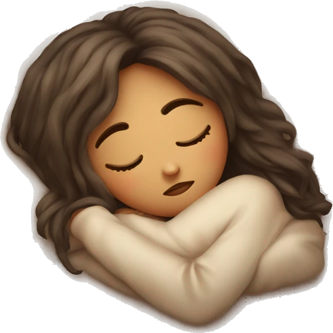 Sleepy girl on the pillow emoji