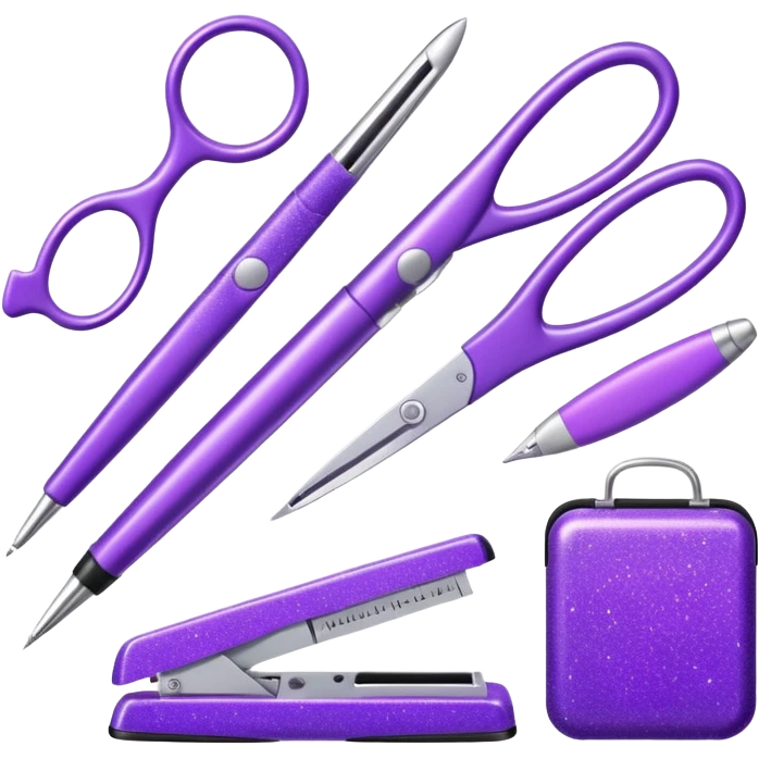 Purple Glitter office tools emoji