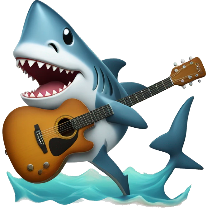 shark with guitar emoji