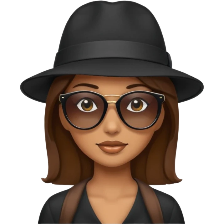 beach woman with black hat emoji