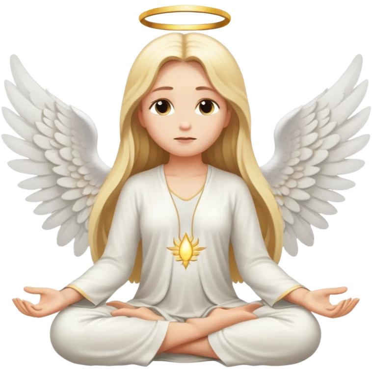 women long blond hair angel and mediatation  emoji