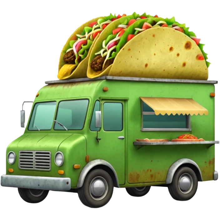 Green tacos truck. emoji