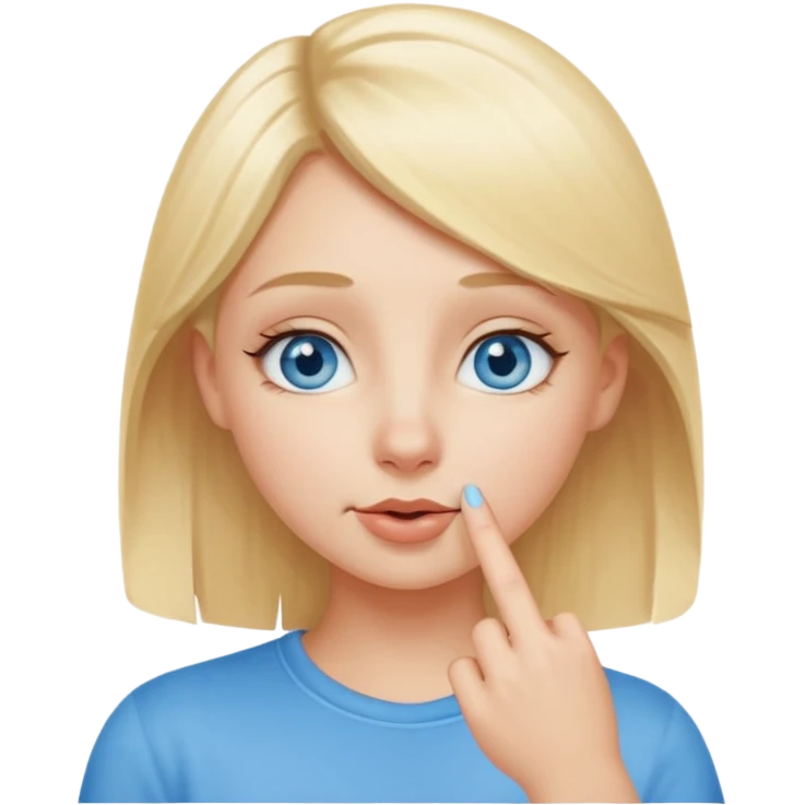 put a finger on the tip of the nose!! but In a cute way, bye a blond girl with blue yes  emoji