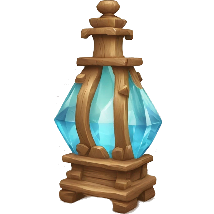 A beautiful crystal vial held by an ornate wooden structure emoji