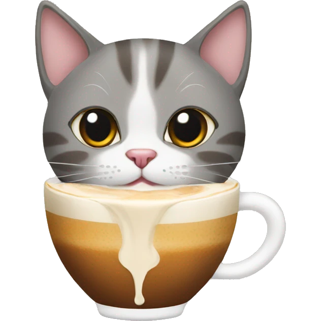Cat with latte emoji