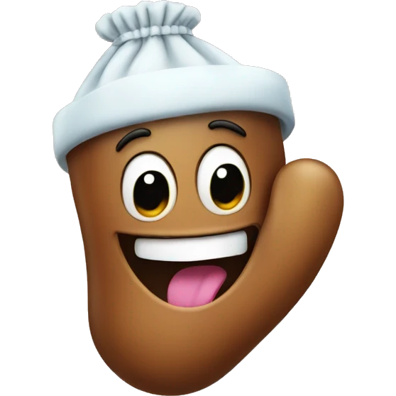 Laughing poop with gloves emoji