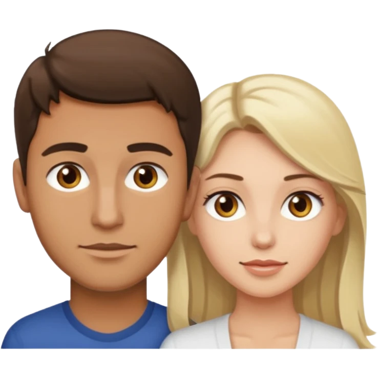 Light brown brunette man having sex with white blonde woman hazel eyes  emoji