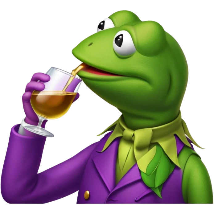 Kermit the frog sipping lean  emoji