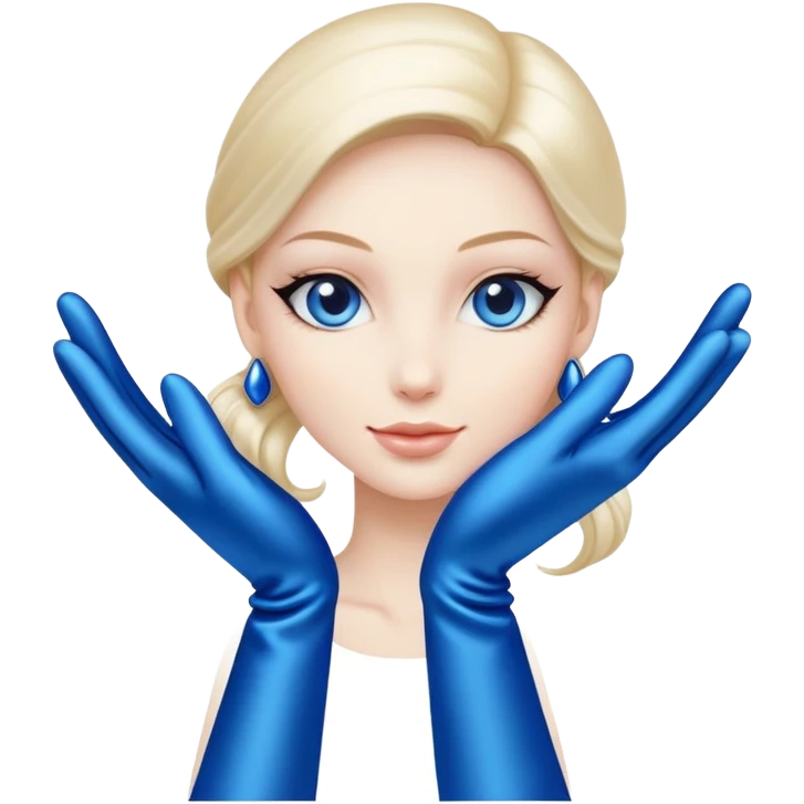 silk fingers in a blue glove emoji