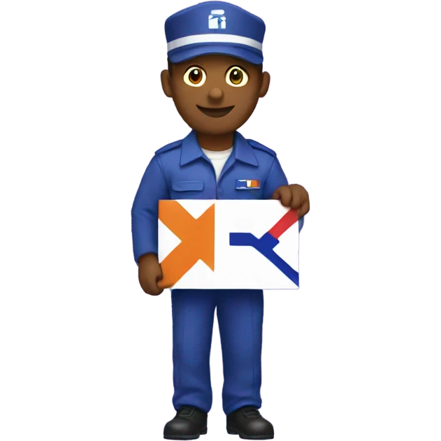 FedEx driver holding UN flag emoji