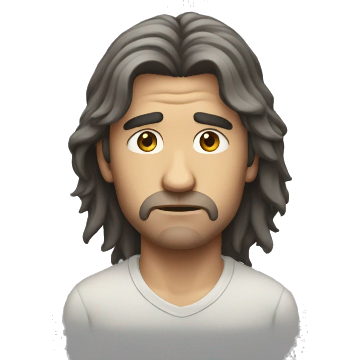 sad guys long hair  emoji