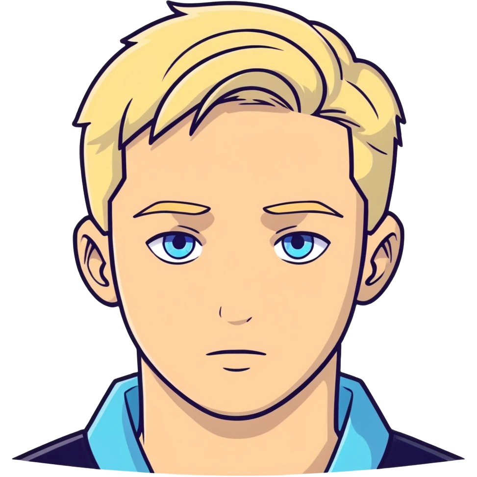 Blonde man blue eyes  emoji