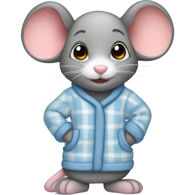 Mouse in pajamas and uggs emoji