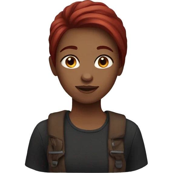Girl with dark red hair emoji