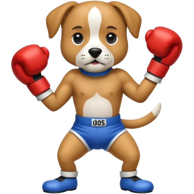 dog with boxing gloves full body emoji