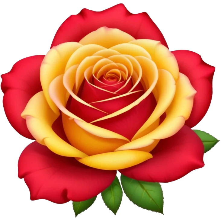 roses with gradient on petal starts yellow and bottom is red  emoji