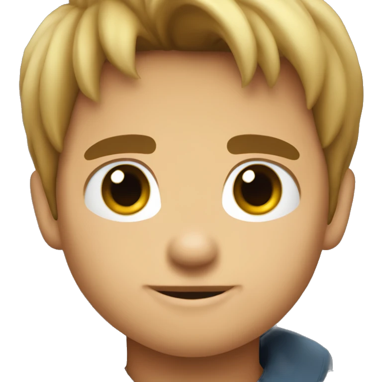 Niño rubio con pelo muy fuerte emoji