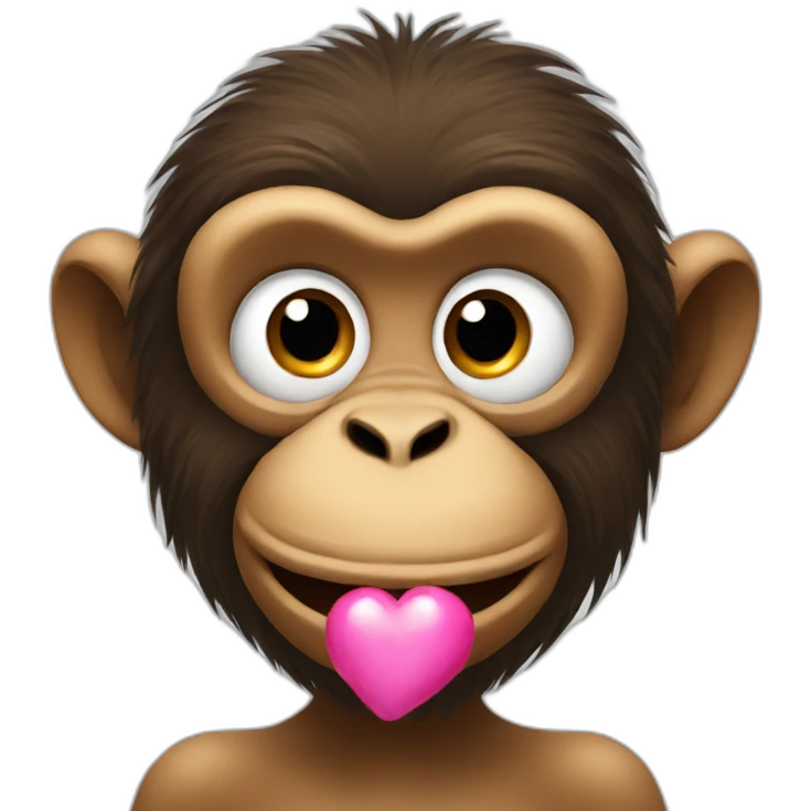 Monkey sending a kiss emoji