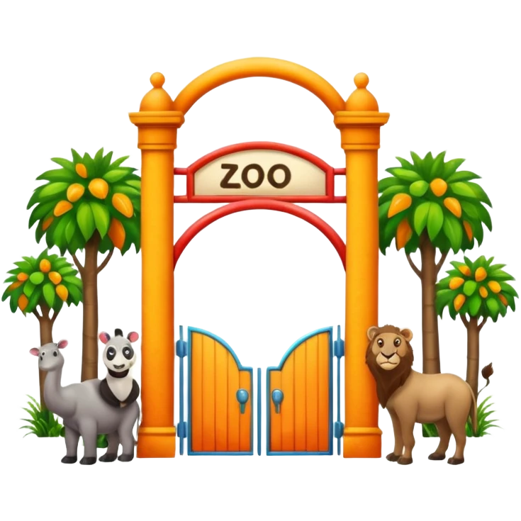 entrada de un zoo y que vean animales  sin ninguna persona  emoji