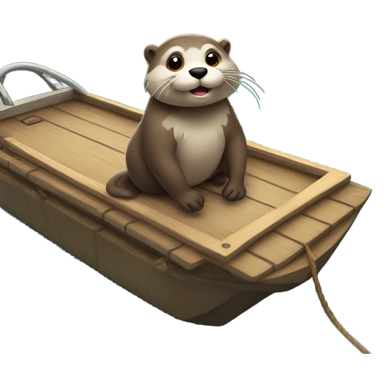 Otterlei riding on a pontoon bot emoji