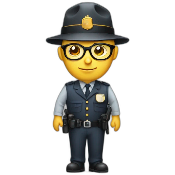 bald inspector developer with glasses with computer emoji