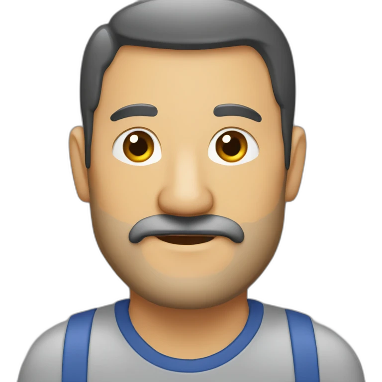 Hombre de barba larga en computador emoji