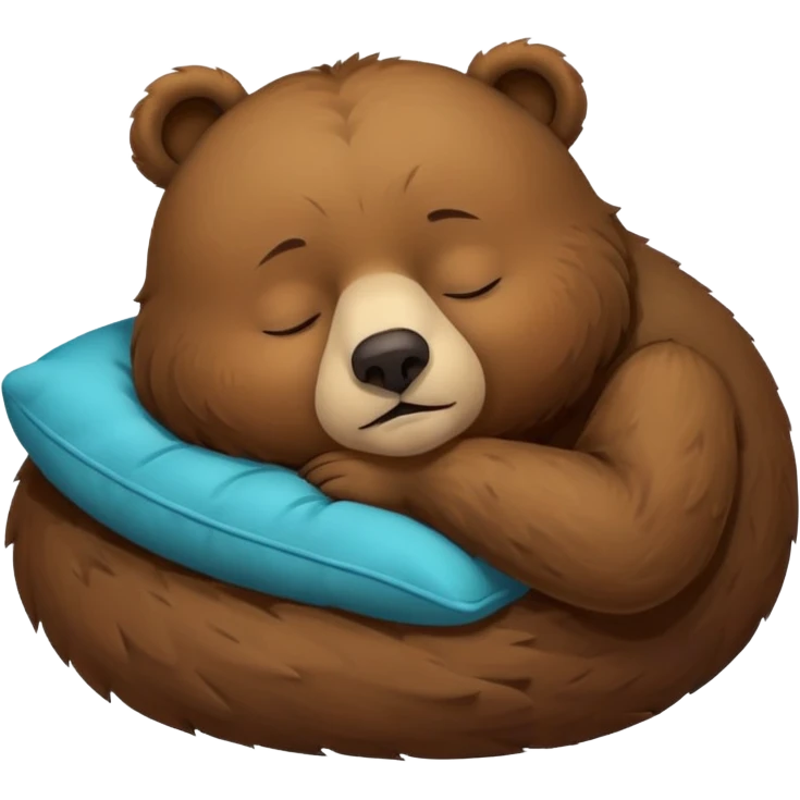 a bear sleeping  with zzz emoji