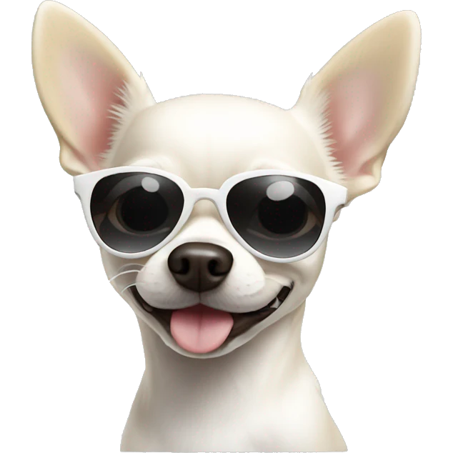 White chihuahua with sunglasses emoji