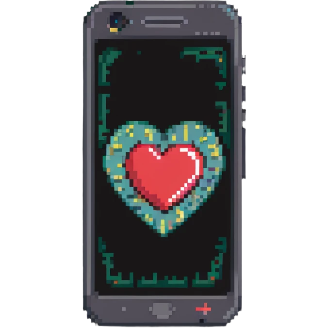 phone with a big heart emoji