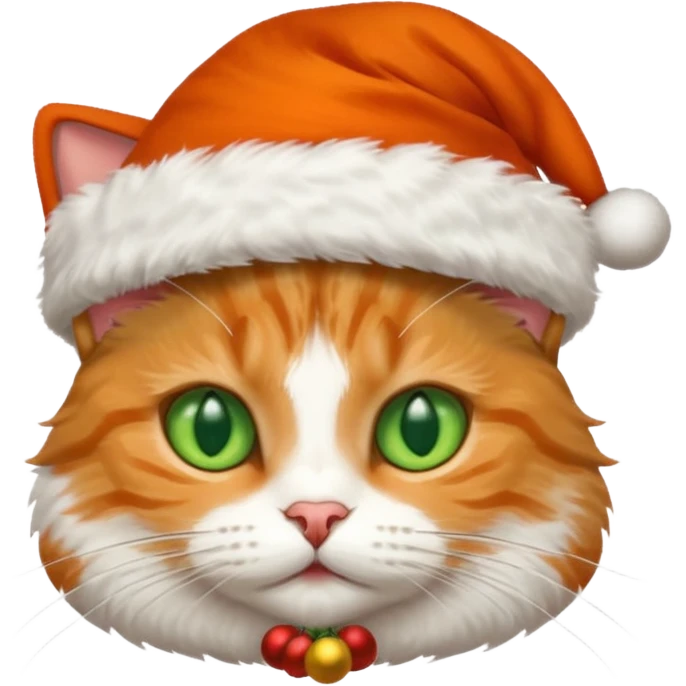 Un gato con gorro navideño emoji