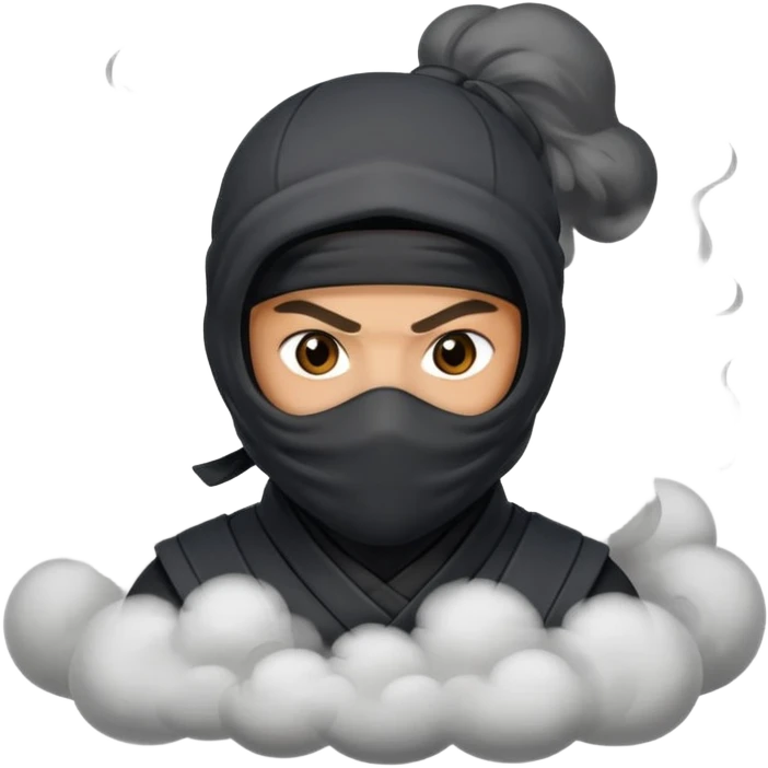 Un ninja entre el humo emoji