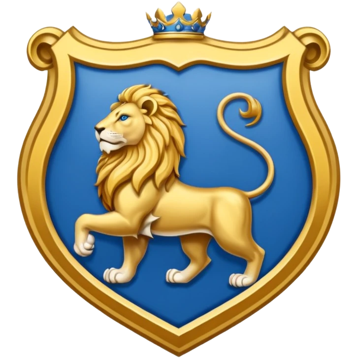 lion emblem with blue white and gold color emoji
